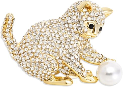 بروش قطة لطيف، دبوس قطة، دبابيس لطيفة، بروش لؤلؤي من حجر الراين، إكسسوار مثالي للحفلات والمناسبات الخاصة in Kuwait