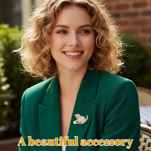 بروش قطة لطيف، دبوس قطة، دبابيس لطيفة، بروش لؤلؤي من حجر الراين، إكسسوار مثالي للحفلات والمناسبات الخاصة in Kuwait