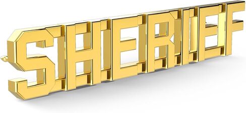 SHERIFF Pin - Pair of gold colored "SHERIFF" pins designed to be worn as collar brass/insignia on a uniform. in Kuwait