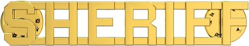 SHERIFF Pin - Pair of gold colored "SHERIFF" pins designed to be worn as collar brass/insignia on a uniform. in Kuwait
