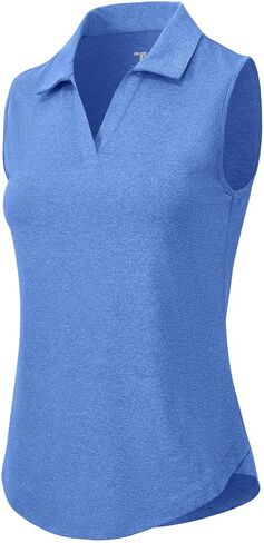 Gopune Women's Sleeveless Golf Polo Shirts Collared V-Neck Tennis Tank Tops UPF 50+ Quick Dry Lightweight Polo White,M in Kuwait