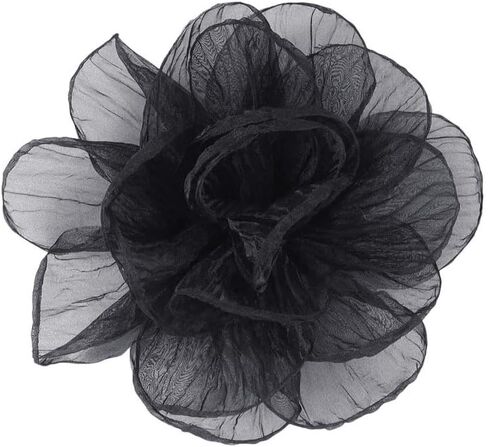 Exaggerated Organza Rose Flower Large Brooch Pin for Women Elegant Fabric Floral Oversized Lapel Pins Dress Banquet Suit Clothes Accessories Wedding Party Fashion Jewelry 190mm in Saudi Arabia