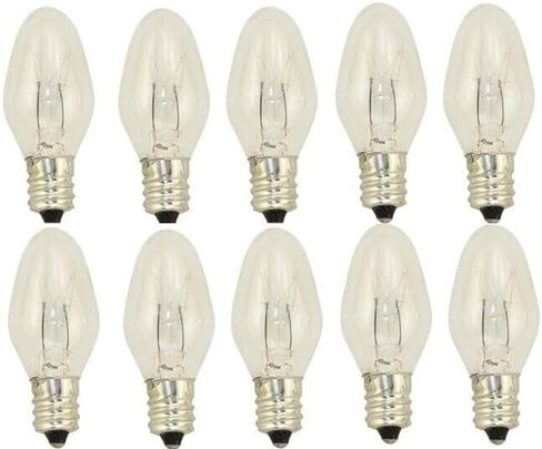 الدقة التقنية 15W 120V استبدال المصابيح الكهربائية لتدفئة الشمع لمصابيح الملح الهيمالايا المكونات العطرية، شمعة ضوء الليل، الشمع يذوب الشمع المعطر - قاعدة الشمعدانات E12 - 10 عبوات in Saudi Arabia