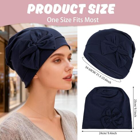 XEPST 4 PCS Chemo Headwear for Women, Flower Design Cancer Hats Soft Turban Beanie Hat Elastic Bonnet Solid Head Coverings Head Wraps Cancer Headwear for Women Patients Chemo Hair Loss Sleep Cap, B in Saudi Arabia