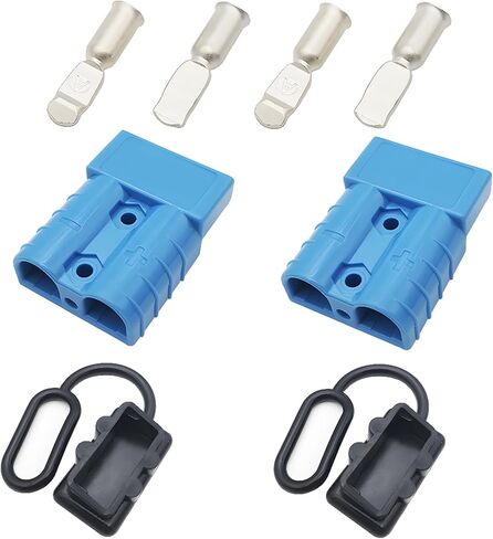موصل بطارية 50 أمبير، طقم توصيل توصيل سريع للبطارية، يناسب سلك 6-10 AWG، للسيارة، والمنزل المتنقل، والقافلة، والتخييم، والقارب (أزرق) in Kuwait