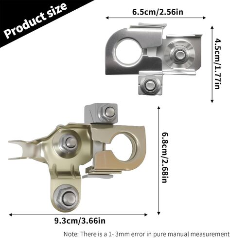 2 PCS BT4Z-14450-AA Positive and Negative Battery Terminal Clamp, Replacement for Ford F150 2010-2017, Replacement for Ford Edge 2010-2019, Replaces BT4Z-14450-BA in Saudi Arabia