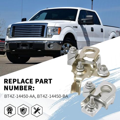 2 PCS BT4Z-14450-AA Positive and Negative Battery Terminal Clamp, Replacement for Ford F150 2010-2017, Replacement for Ford Edge 2010-2019, Replaces BT4Z-14450-BA in Saudi Arabia