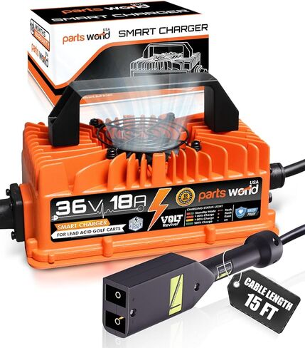 VoltRevive™ 36V 18A Lead-Acid Golf Cart Charger for EZGO TXT PowerWise D-Style Plug | Fast Charging with TrickleFlow™ | IP67 Waterproof in Kuwait