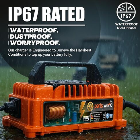 VoltRevive™ 36V 18A Lead-Acid Golf Cart Charger for EZGO TXT PowerWise D-Style Plug | Fast Charging with TrickleFlow™ | IP67 Waterproof in Kuwait