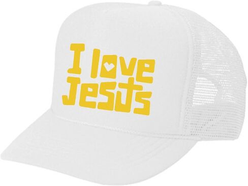 Women's Mens Unisex Trucker HAT - I Love Jesus - Cool Stylish Apparel Accessories in Saudi Arabia