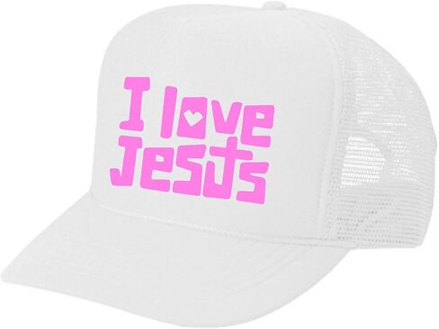 Women's Mens Unisex Trucker HAT - I Love Jesus - Cool Stylish Apparel Accessories in Saudi Arabia