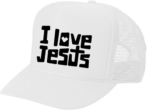 Women's Mens Unisex Trucker HAT - I Love Jesus - Cool Stylish Apparel Accessories in Saudi Arabia