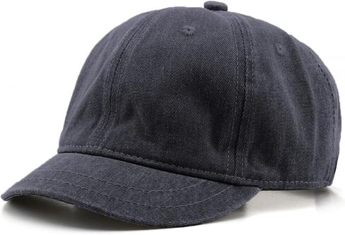 Short Brim Baseball Cap for Men Women Unconstructed Washed Cotton Adjustable Short Bill Hat Vintage Low Profile Dad Hat in Kuwait