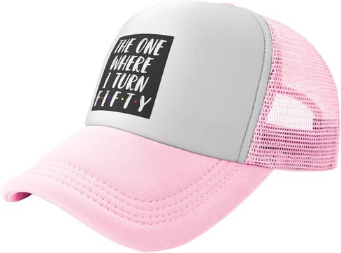The One Where I Turn Fifty Mesh Trucker Hat Baseball Caps for Men Women Classic Dad Hats,Black in Saudi Arabia