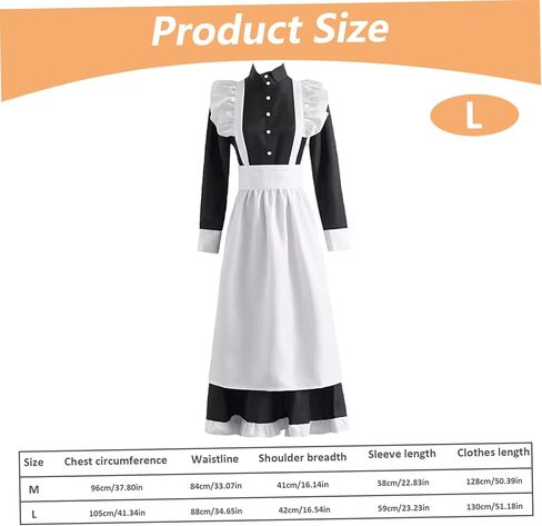 Maid Costume Maid Outfit for Men, Victorian Uniform with Headwear & Stocks, Cosplay Costume for Anime Party, Role Playing in Saudi Arabia
