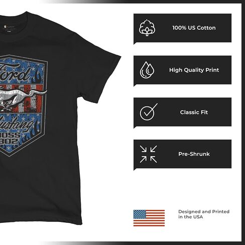 Ford Mustang Boss 302 Men's T-Shirt American Muscle Car Fan Performance Racing V8 1969 2012 Men's Tee in Saudi Arabia