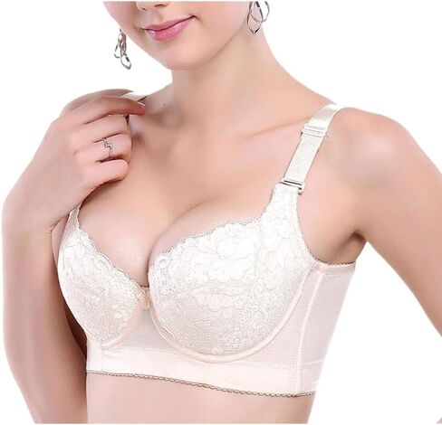 Womens Lace Push Up Bra Beauty Back Smooth Plus Size Floral Underwire Everyday Bra in Saudi Arabia