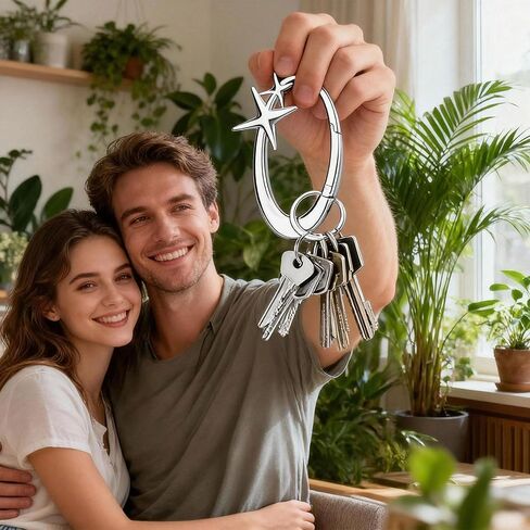 سلسلة مفاتيح على شكل نجمة - حلقة مفاتيح بمشبك على شكل نجمة من الكروم اللامع Y2K للمفاتيح والحقائب والمحفظة وحقيبة الظهر in Kuwait