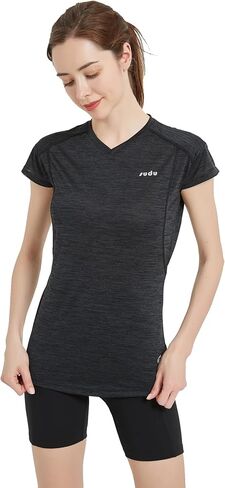 تي شيرت نسائي قصير الأكمام للتمارين الرياضية، تي شيرت علوي لليوجا والجري الجاف in Kuwait
