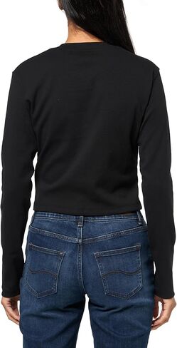 HUGO Women's Tonal Logo Long Sleeve Jersey Shirt in Saudi Arabia