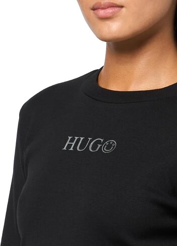 HUGO Women's Tonal Logo Long Sleeve Jersey Shirt in Saudi Arabia