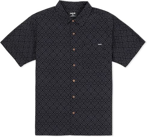 Hurley Men's Short Sleeve Casual Button Down Shirt, Regular Fit, Chest Pocket in Saudi Arabia