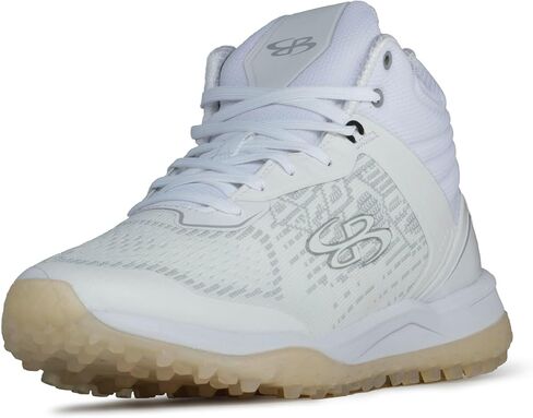 Boombah Viper Pureknit Men's Turf Mid Shoes - White Out - Multiple Color Options - Multiple Sizes in Kuwait