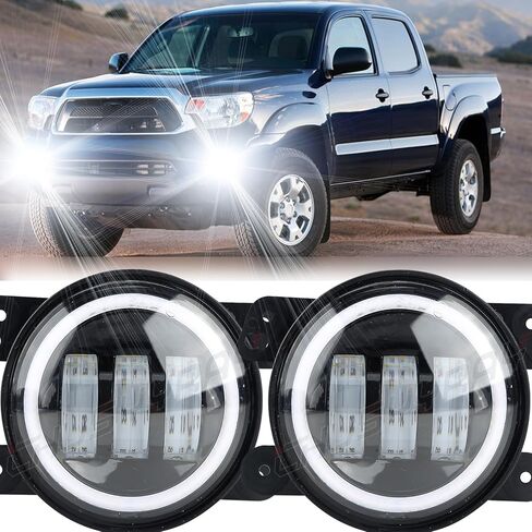 CHUSYYRAY Compatible with Toyota Tacoma Fog Lights 2005 2006 2007 2008 2009 2010 2011 Toyota Tundra Fog Lights 2007 2008 2009 2010 2011 2012 2013, Bumper DRL Turn Signal LED Fog Light, Pack of 2 in Kuwait