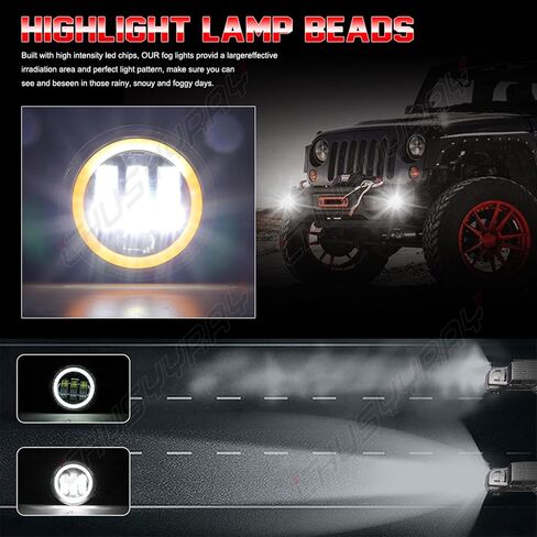 CHUSYYRAY Compatible with Toyota Tacoma Fog Lights 2005 2006 2007 2008 2009 2010 2011 Toyota Tundra Fog Lights 2007 2008 2009 2010 2011 2012 2013, Bumper DRL Turn Signal LED Fog Light, Pack of 2 in Kuwait