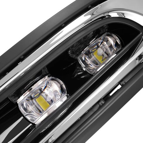 HECASA زوج LED ضوء الضباب والحافة والقولبة متوافق مع 2015-2024 كرايسلر 300 بديل لـ CH2592154 CH2593154 CH1038172 CH1039172 مجموعة مصابيح الضباب عدسة واضحة سائق الإسكان الأسود وجانب الركاب in Saudi Arabia