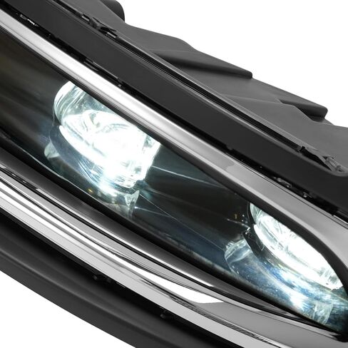 HECASA زوج LED ضوء الضباب والحافة والقولبة متوافق مع 2015-2024 كرايسلر 300 بديل لـ CH2592154 CH2593154 CH1038172 CH1039172 مجموعة مصابيح الضباب عدسة واضحة سائق الإسكان الأسود وجانب الركاب in Saudi Arabia