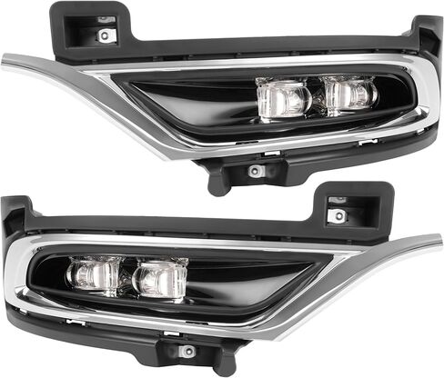 HECASA زوج LED ضوء الضباب والحافة والقولبة متوافق مع 2015-2024 كرايسلر 300 بديل لـ CH2592154 CH2593154 CH1038172 CH1039172 مجموعة مصابيح الضباب عدسة واضحة سائق الإسكان الأسود وجانب الركاب in Saudi Arabia