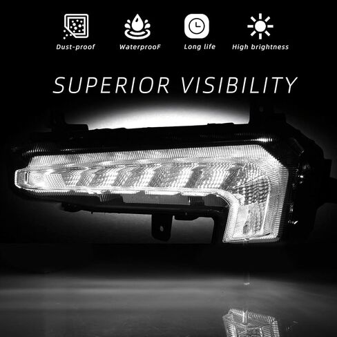DRL LED Fog Lights Compatible with 2016 2017 2018 Chevy Malibu Front Bumper Driving Fog Lamp LED Daytime Running Light Driver Left Side in Kuwait