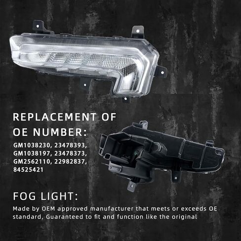 DRL LED Fog Lights Compatible with 2016 2017 2018 Chevy Malibu Front Bumper Driving Fog Lamp LED Daytime Running Light Driver Left Side in Kuwait