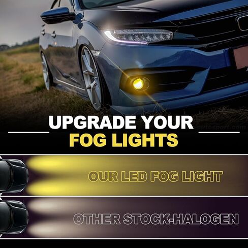 LED Fog Lights w/Yellow Lens for Honda Civic Sedan 2016-2025 CR-V, Accord, Odyssey, Acura in Saudi Arabia
