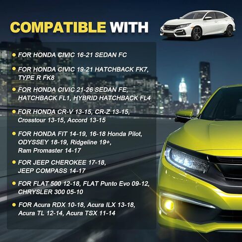 LED Fog Lights w/Yellow Lens for Honda Civic Sedan 2016-2025 CR-V, Accord, Odyssey, Acura in Saudi Arabia