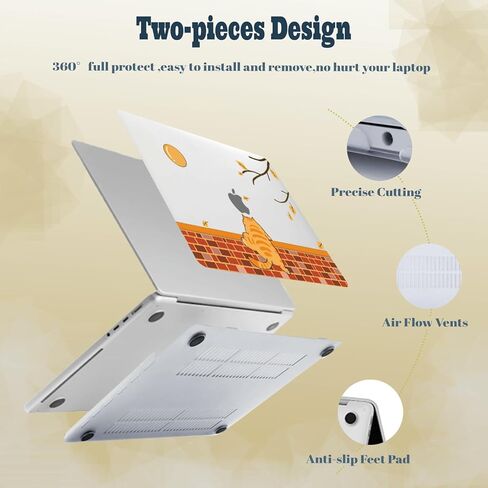 Design Case for MacBook Air M4 M3 M2 13 inch 2025 2024 2023 2022 A3240 A3113 A2681,Plastic Hard Shell & Computer Sleeve Bag & Keyboard Cover for Mac Air 13.6,Clear Orange Cat in Kuwait