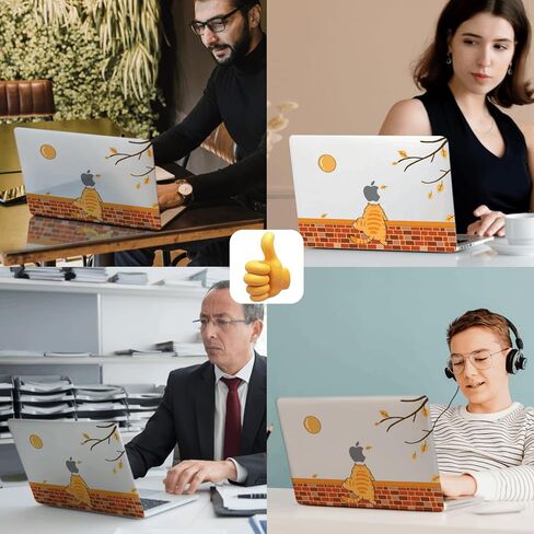 Design Case for MacBook Air M4 M3 M2 13 inch 2025 2024 2023 2022 A3240 A3113 A2681,Plastic Hard Shell & Computer Sleeve Bag & Keyboard Cover for Mac Air 13.6,Clear Orange Cat in Kuwait