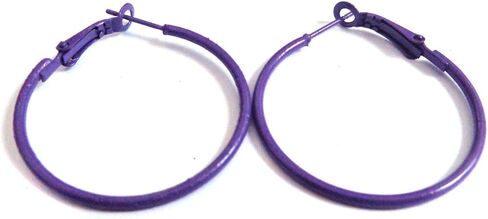 Color Hoop Earrings Simple Thin Hoop Earrings 1 Inch Purple Hoop Earrings in Saudi Arabia