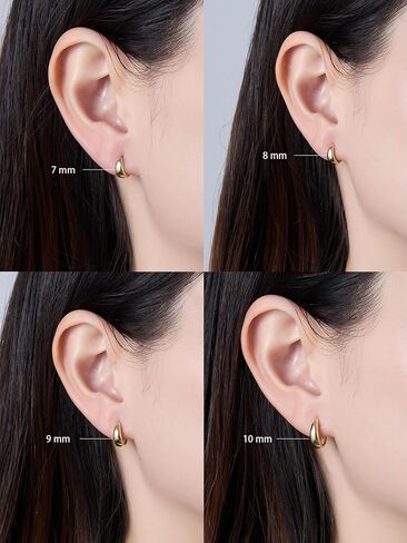 Unisex Chunky Plain Round Huggie Hoop Earrings Solid Sterling Silver Gold Or Silver Sleeper Clicker E259 in Kuwait