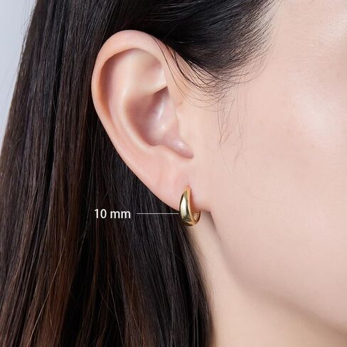 Unisex Chunky Plain Round Huggie Hoop Earrings Solid Sterling Silver Gold Or Silver Sleeper Clicker E259 in Kuwait