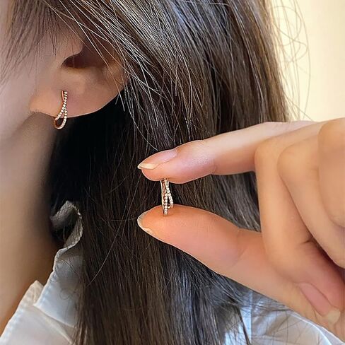 Chic Cross Shaped Rose Gold Color Hoop Earrings for Women in Saudi Arabia