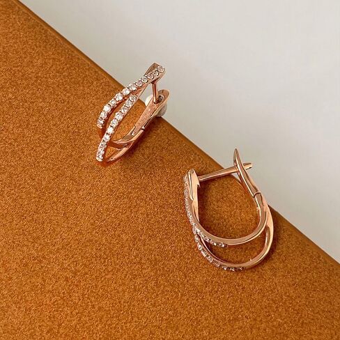 Chic Cross Shaped Rose Gold Color Hoop Earrings for Women in Saudi Arabia
