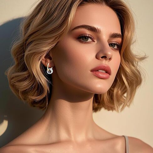 أقراط دائرية من الفضة الإسترلينية ومطلية بالذهب عيار 18 قيراط للنساء، مجموعة مجوهرات قابلة للفصل وقابلة للتكديس مع 3 خواتم فضية قابلة للتبديل in Kuwait