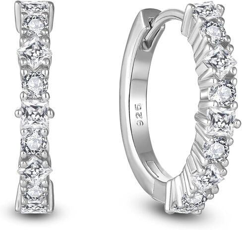 Birthstone Huggie Hoop Earrings for Women 925 Sterling Silver White/Yellow Gold Plated Small Hoop Earrings Everyday Jewelry Gift for Her in Saudi Arabia