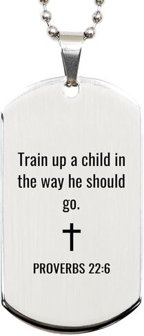 Proverbs 22 6 Dog Tag Necklaces - Proverbs 22:6 Necklace for Men in Saudi Arabia