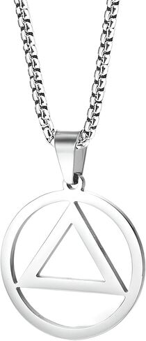 925 Sterling Silver Therian Necklace Emi.nem Triangle Mens Sobriety Necklace Theta Delta Pendant Necklace Therian Otherkin Hip Hop Rock Street Culture Classic Man Therian Jewelry Art in Saudi Arabia