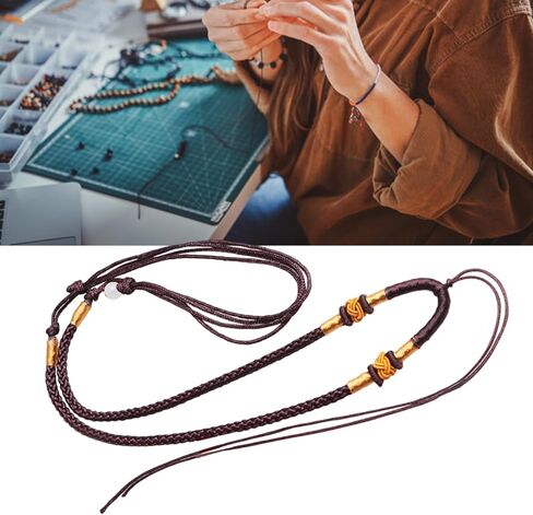 Adjustable Handwoven Braided Necklace Cord Handmade Necklace Chain for Men and Women Everyday Stylish Accessories in Kuwait
