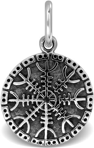 WithLoveSilver 925 Sterling Silver Celtic Talisman The Helm of Awe Vegvisir Viking Compass Protection Pendant in Saudi Arabia