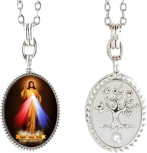jesus necklace,18K gold jesus necklace,Miracle Medal,304l Stainless steel necklace,Christian Prayer Pendant for Men Women in Saudi Arabia
